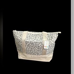 GOGO Gray and Cream Leopard Print Tote Bag 2 available